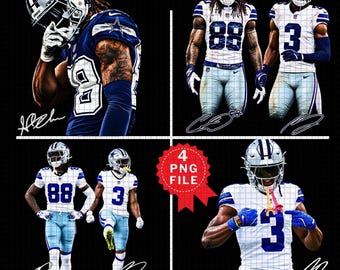 CeeDee Lamb y Pickens de los Dallas Cowboys PNG, archivo de sublimación para el día del partido (descarga digital)