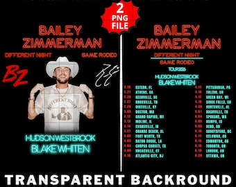 Bailey Zimmerman Tour PNG: Different Night Same Rodeo (Digital Download)