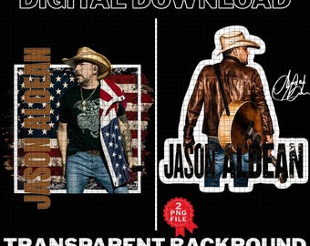 Jason Aldean PNG files; Digital Download. PNG ready print to T shirt