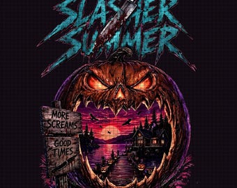 Slasher Summer Camp PNG, Retro Spooky Halloween Sublimation Design (Digital Download)