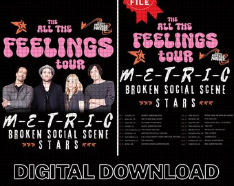 Metric Broken Social Scene Stars Tour PNG Design (Digital Download)