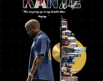 Kanye West Rapper PNG Design (Digital Download)