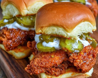 Spicy Chicken Sliders Recipe | Printable PDF | Easy Homemade Instant Download | Digital Cookbook