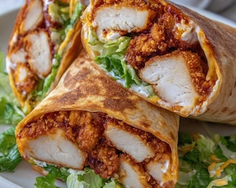 Crispy Chicken Wrap Recipe | Easy Homemade PDF | Instant Download | Printable Meal