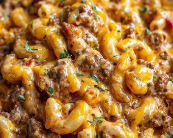 Cheesy Beef Pasta Recipe | Easy Homemade Dinner | PDF Instant Download | Printable Recipe