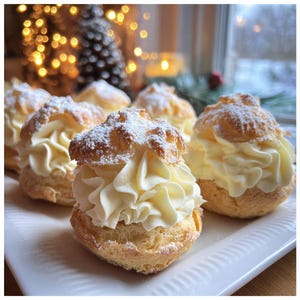 Receita fácil de profiteroles caseiros | Sobremesa de massa folhada macia (Download em PDF)