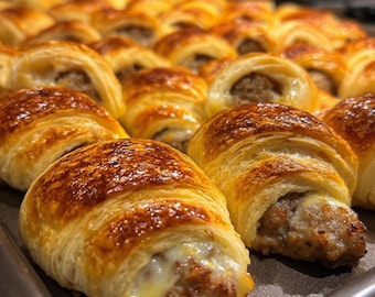 Sausage Rolls Recipe | Easy Homemade Snack | Printable PDF | Instant Download | Delicious Pastry | Digital Recipe