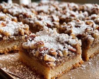 Pecan Pie Bars Rezept | Einfaches hausgemachtes Dessert | Druckbare PDF | Sofort Download