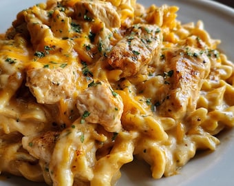 Creamy Chicken Noodle Casserole Recipe | Easy Homemade | Printable PDF | Digital Download | Instant Download
