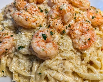 Shrimp Alfredo Pasta Recipe | Printable PDF | Instant Download | Homemade & Easy Recipe