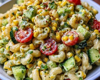 Creamy Summer Pasta Salad Recipe | Easy PDF Download | Homemade & Delicious | Instant Download