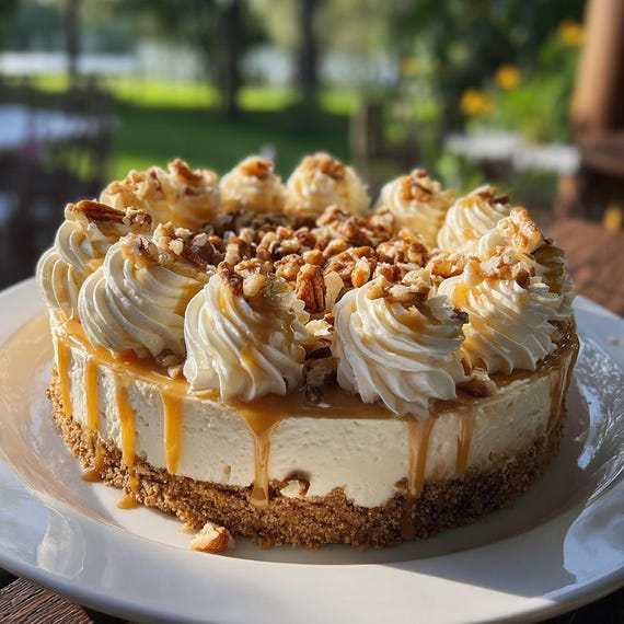 Caramel Pecan Cheesecake Recipe | Printable PDF | Instant Download | Homemade Dessert | Easy Baking Guide