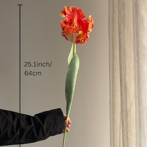 Fake parrot tulip flower,artificial tulips stems, Real touch tulip,fake flower arrangements,fake tulip for Mothers Day gift image 7