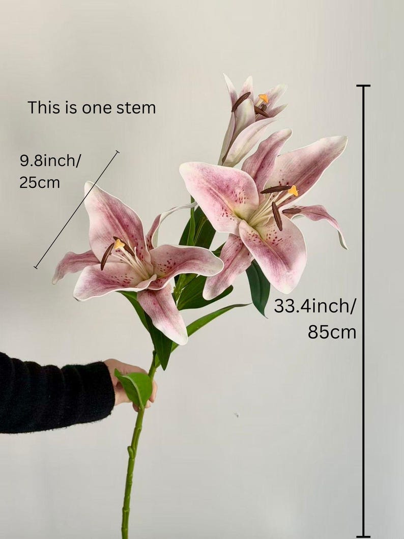 Real Touch Moisturizing Lily Artificial flower Silk Lily Bouquets , Wedding Centerpieces Arrangement, Fake Flower Lily Home Decoration LL01 image 11