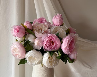 Fake Peony Bundle Real Touch Peony Realistic Faux Flowers For DIY Flowers Wedding Decor Home Decoration Peony