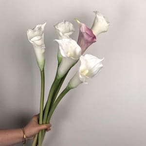 Faux Calla Lily for Bridal Shower, Faux lily of the valley, Calla Lily Bouquets, Wedding Ceremony Aisle Flower for Bride CL01 image 3
