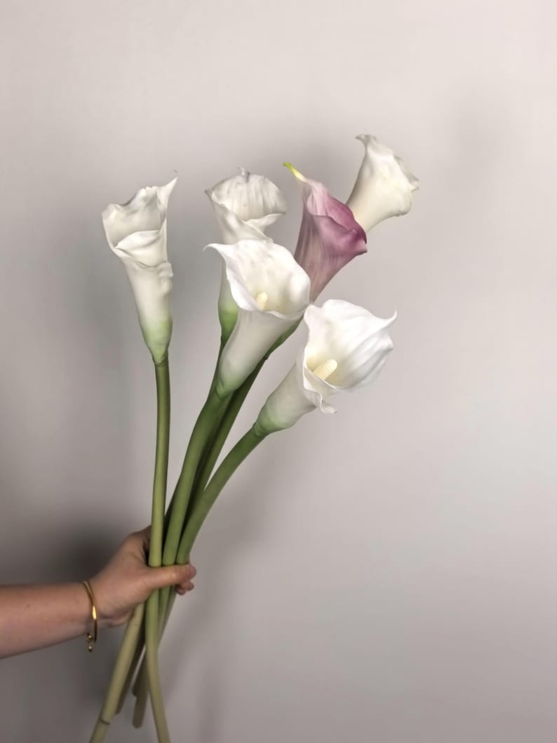 Faux Calla Lily for Bridal Shower, Faux lily of the valley, Calla Lily Bouquets, Wedding Ceremony Aisle Flower for Bride CL01 image 3