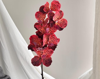 Real Touch Psychedelic Phalaenopsis Orchid flower, Realistic Artificial Flowers, Home Wedding Decor， Artificial Plants, Oncidium orchids