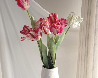 Fake parrot tulip flower,artificial tulips stems, Real touch tulip,fake flower arrangements,fake tulip for Mothers Day gift TP01
