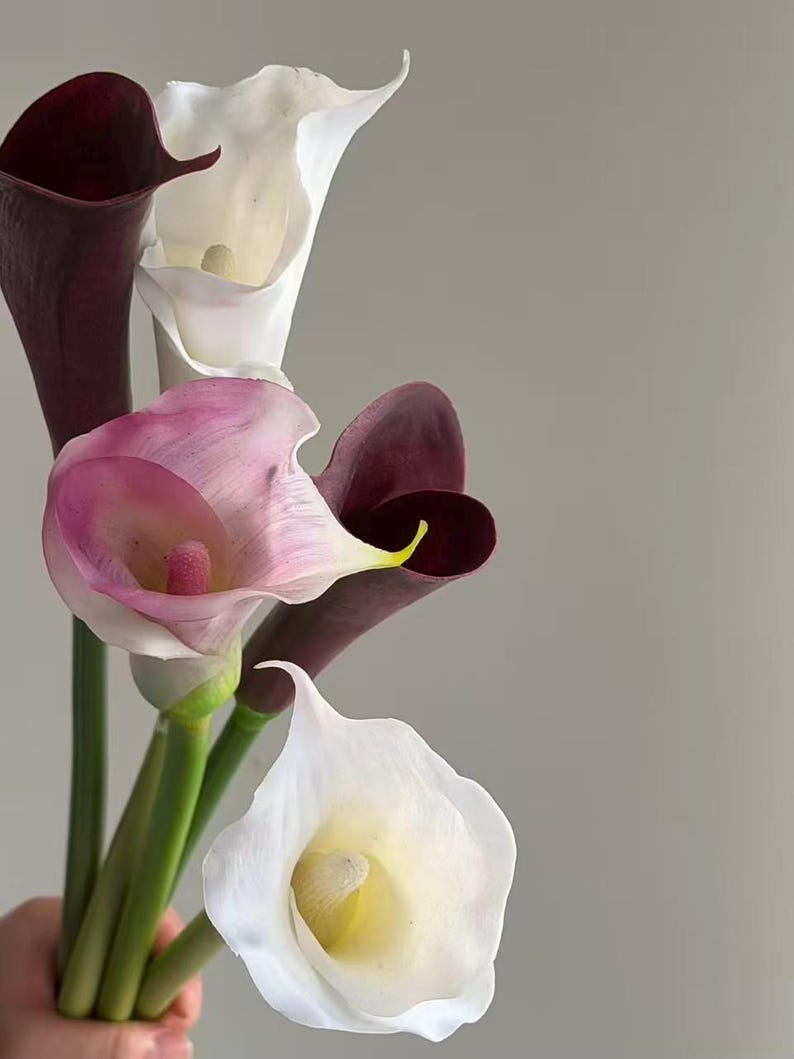 Faux Calla Lily for Bridal Shower, Faux lily of the valley, Calla Lily Bouquets, Wedding Ceremony Aisle Flower for Bride CL01 image 2