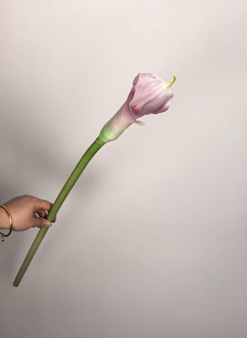 Faux Calla Lily for Bridal Shower, Faux lily of the valley, Calla Lily Bouquets, Wedding Ceremony Aisle Flower for Bride CL01 Pink