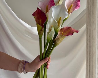 Faux Calla Lily for Bridal Shower, Artificial lily of the valley, Calla Lily Bouquet for Wedding Ceremony Flower