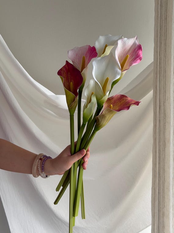 Faux Calla Lily for Bridal Shower, Artificial lily of the valley, Calla Lily Bouquet for Wedding Ceremony Flower CL04