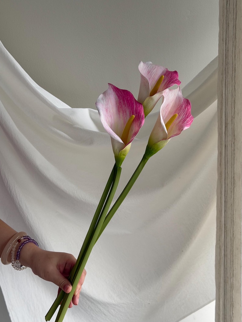 Faux Calla Lily for Bridal Shower, Artificial lily of the valley, Calla Lily Bouquet for Wedding Ceremony Flower CL04 image 4