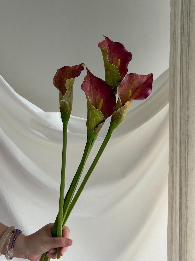 Faux Calla Lily for Bridal Shower, Artificial lily of the valley, Calla Lily Bouquet for Wedding Ceremony Flower CL04 image 10