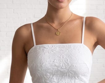 Vintage Lace Embroidered Camisole – Aesthetic White Coquette Tank Top – Romantic Ribbon Detail Bustier – Angelic-Core Embroidered Vest
