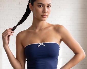 Coquette Aesthetic Ruffle Cami – Dainty Ribbon Bow Tank Top – Vintage Inspired Dollette Camisole – Soft Girl Lace Trim Crop Top – Romantic