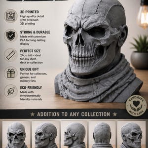 Supporto per cuffie a forma di teschio per gamer – Supporto tattico per cuffie a forma di teschio con microfono | Decorazione per scrivania da gaming | Supporto a forma di teschio gotico | Regalo per gamer