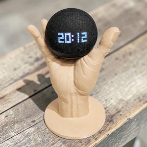 Echo Dot Stand – Hand Holder Compatible with Alexa Echo Dot (5th Gen with Clock) – 3D Printed Smart Speaker Stand