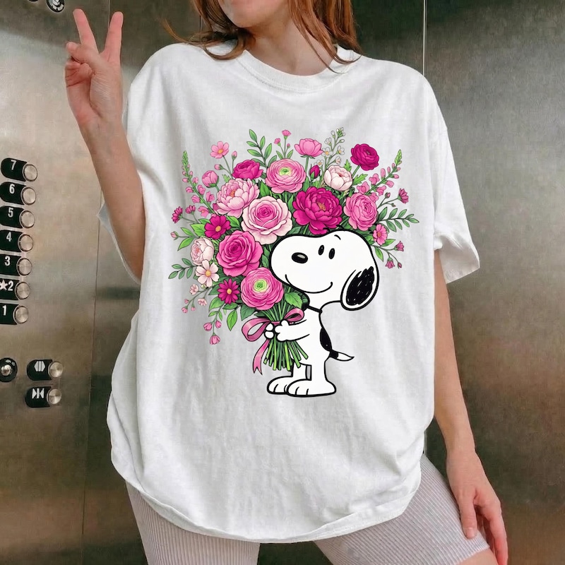 Snoopy with flowers - Etsy México