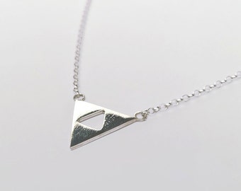 Collier à pendentif géométrique Zelda Triforce en argent sterling - Triangle, geek, joueur.