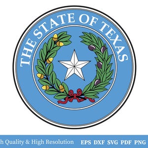 Texas State Great Seal / Digital Download ( eps,dxf,svg,pdf,png )