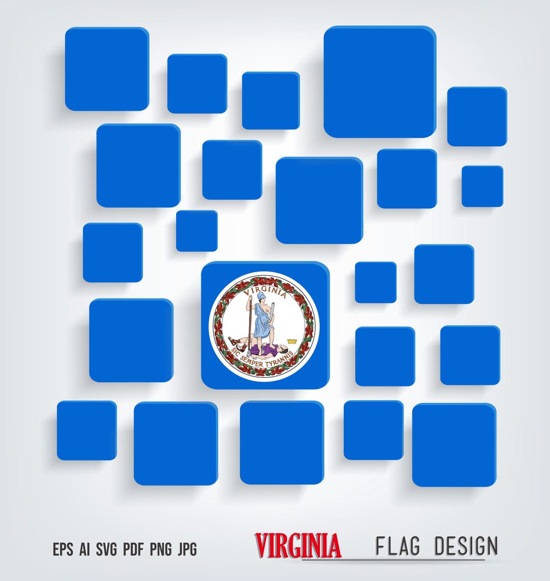 Virginia Design Virginia Flag Design ( Eps,ai,svg,pdf,png,jpg ) - Etsy