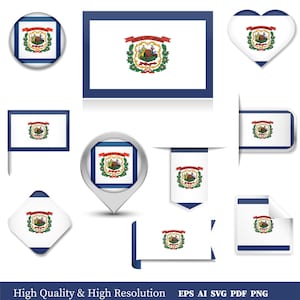 West Virginia State Flag svg png dxf vector graphic design digital file U.S. 50 State Flags USA America United States Flags