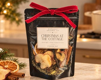 Christmas Simmer Pot Kit, Holiday Stovetop Potpourri, Dried Orange Apple Cinnamon, Winter Home Fragrance, Cozy Christmas Gift