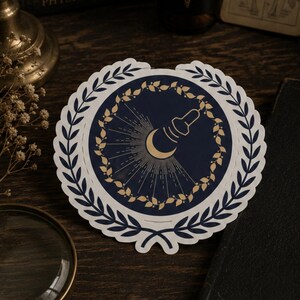 Vintage echografie embleem sticker | Ultrasound Tech Celestial Crest-sticker