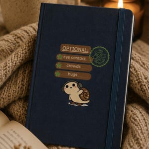 Autism Approved Hardcover Notebook | Neurodivergent Journal, Optional Checklist Snail Design
