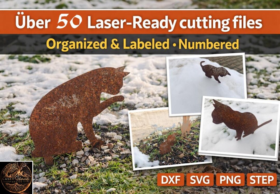 Laser Cut Cats DXF SVG STEP Files 50+ Cat Designs CNC & Laser Cut Files ...