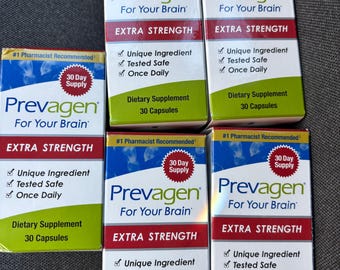 PREVAGEN EXTRA FUERTE, lote de 5 cajas, completamente nuevo y sellado.