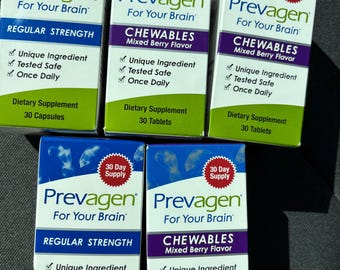 Lote de 3 comprimidos masticables Prevagen de 2 y 3 de fuerza regular. Nuevos y frescos.