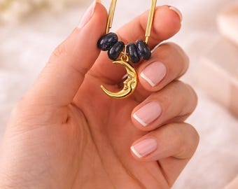 Personalized Crescent Moon Bookmark, Celestial Planner Charm, Witchy Reading Talisman