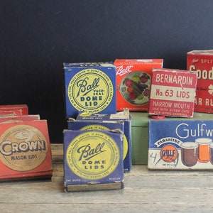 Antique Canning Jar Lids: Vintage Ball, Crown, BerNardin, Gulfwax