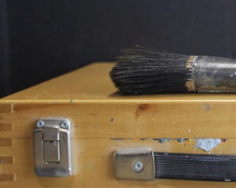 Vintage Dovetailed Artist's Paint Box with Paint