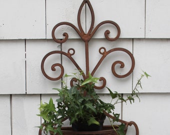 Vintage Heavy Duty Metal Hose Holder and Planter Garden