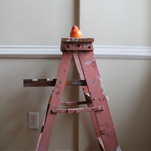 Vintage Wooden Step Ladder with Original Paint - 1960's in General