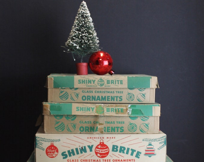 4 Vintage Shiny Brite Ornament Boxes . Just the Boxes Etsy